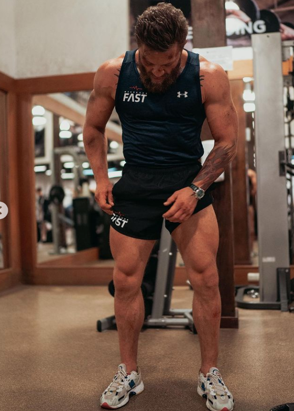 Conor McGregor says he's happy and strong while training for UFC's comeback following a horror leg injury against Poirier