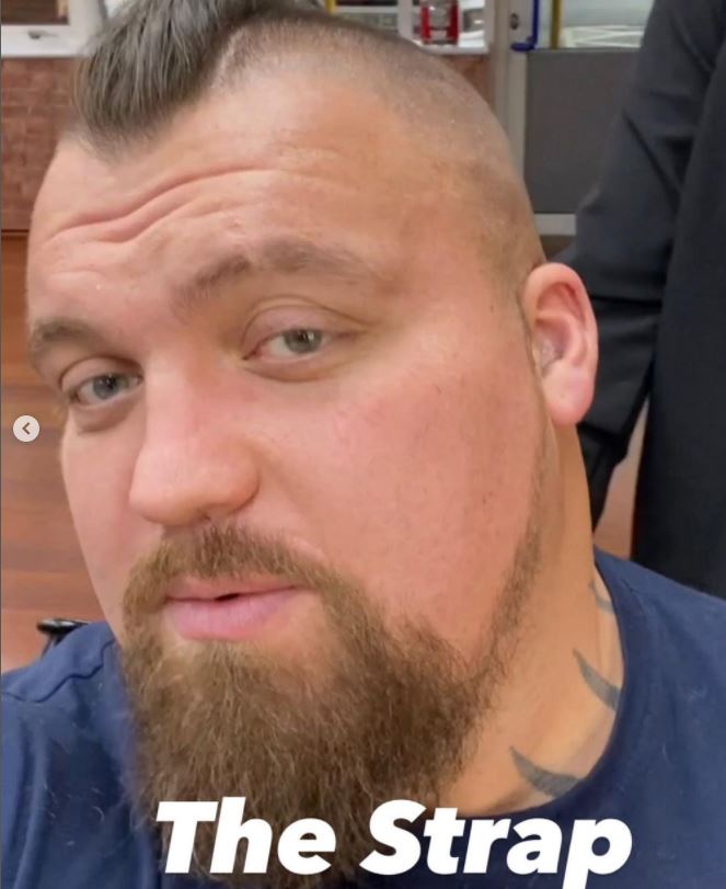 Eddie Hall, the former World's Strongest Man, looks completely different as he follows Conor McGregor to shave off his iconic beard