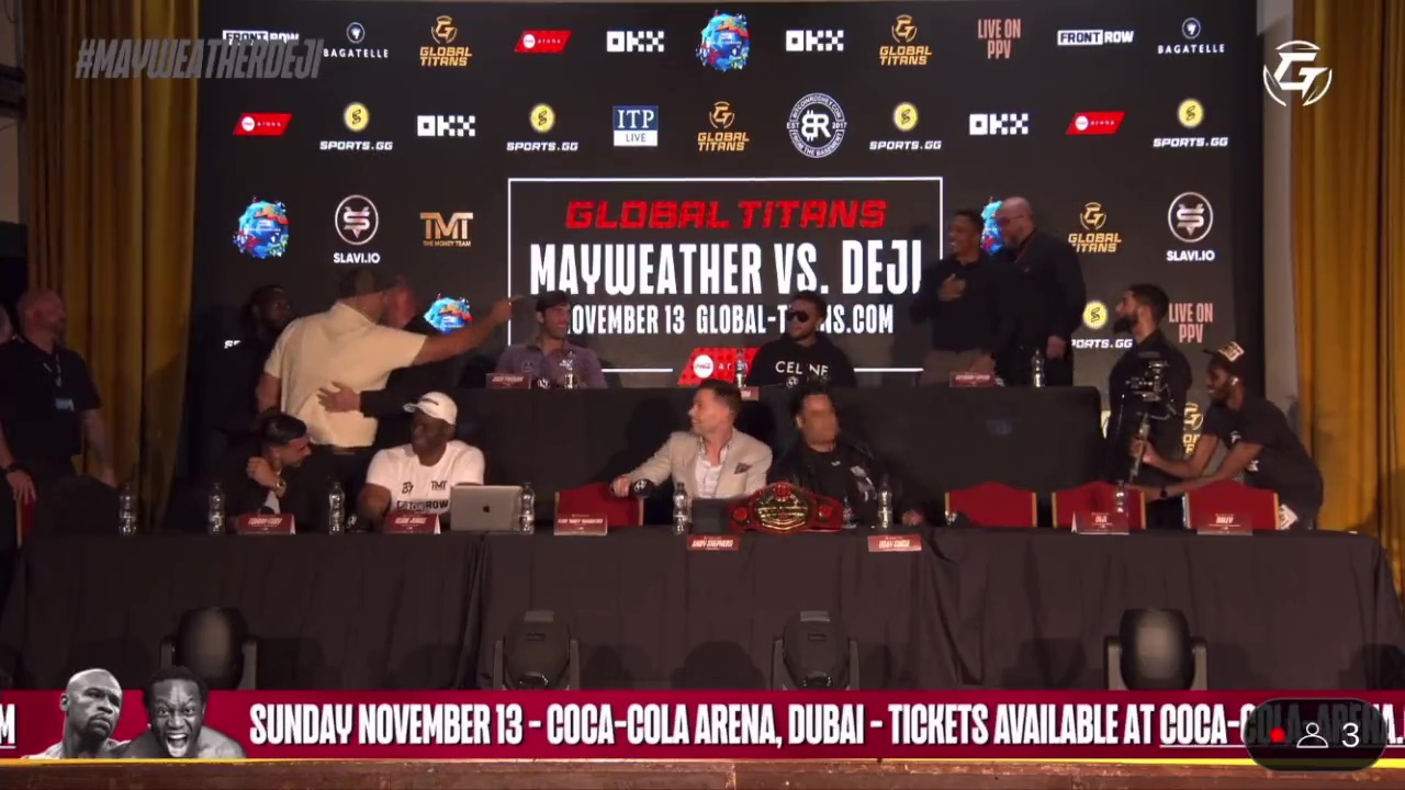 As Tommy Fury tries to confront Anthony Taylor, John, Tommy Fury's raging father, is held back by security