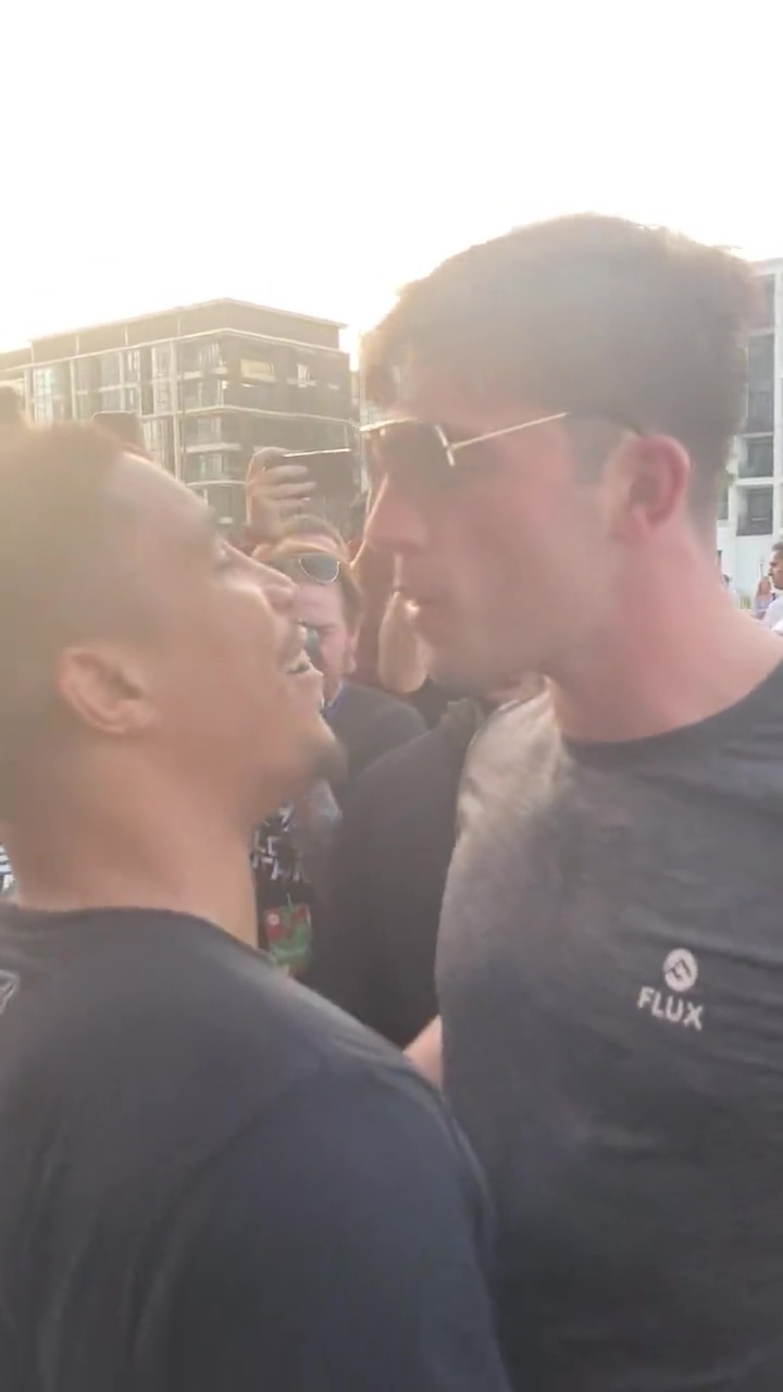 Love Island star Jack Fincham and Anthony Taylor get into a heated argument ahead of a boxing match.