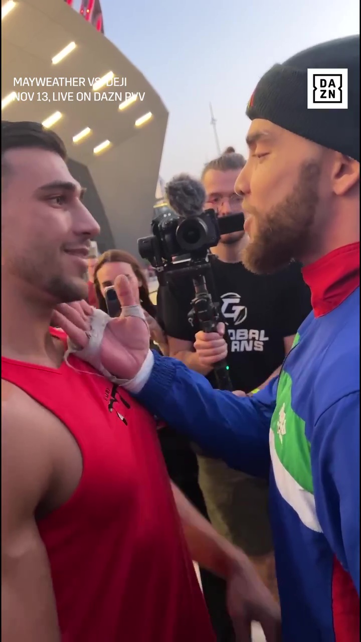 You're already nervous - Tommy Fury is made to laugh by a rival after he forgets the fight date for Paul Bamba bout.
