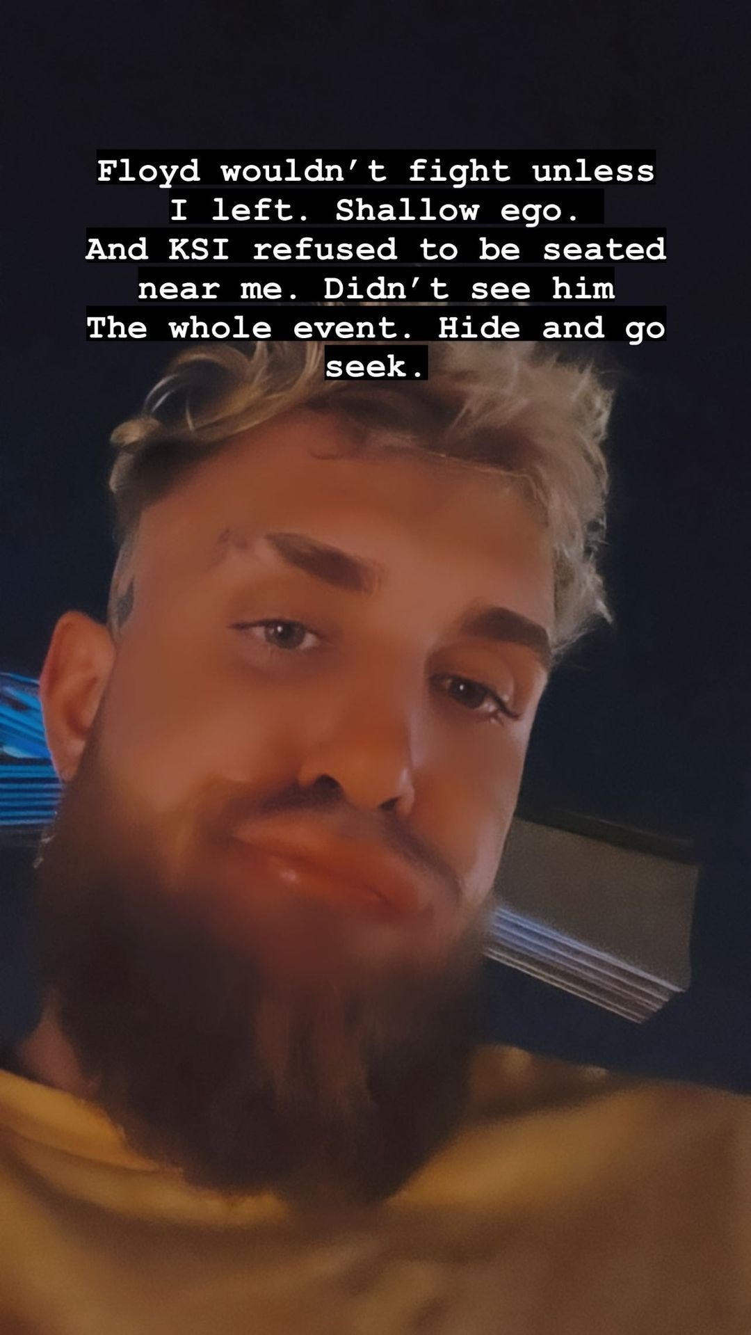 Floyd Mayweather refused to fight Deji, until Jake Paul was removed from the ringside after making X-rated remarks
