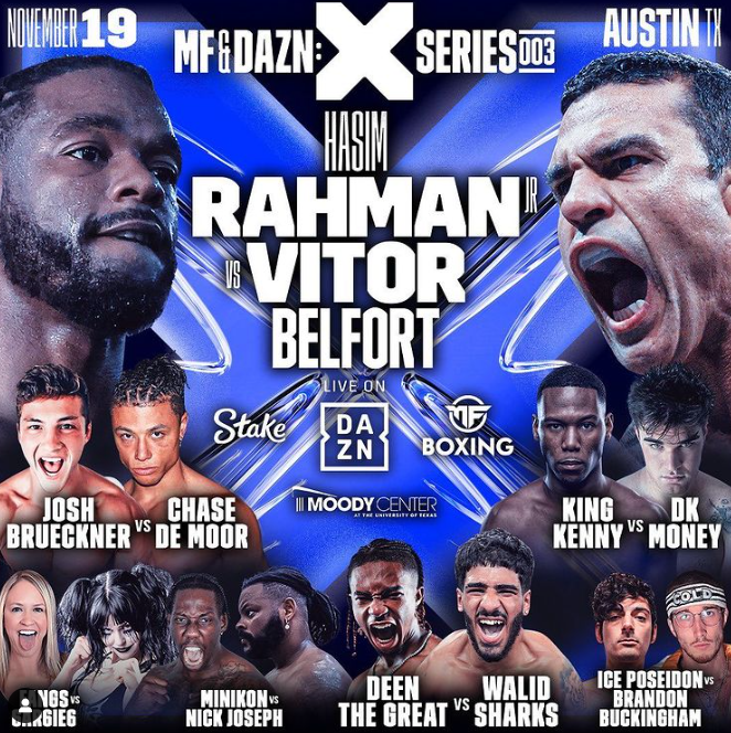 Misfits Boxing 3 fight Card and Live Stream Guide: Hasim Rahman Jr. vs Vitor Belfort headlines. Fangs vs. 6ar6ie6 is on show