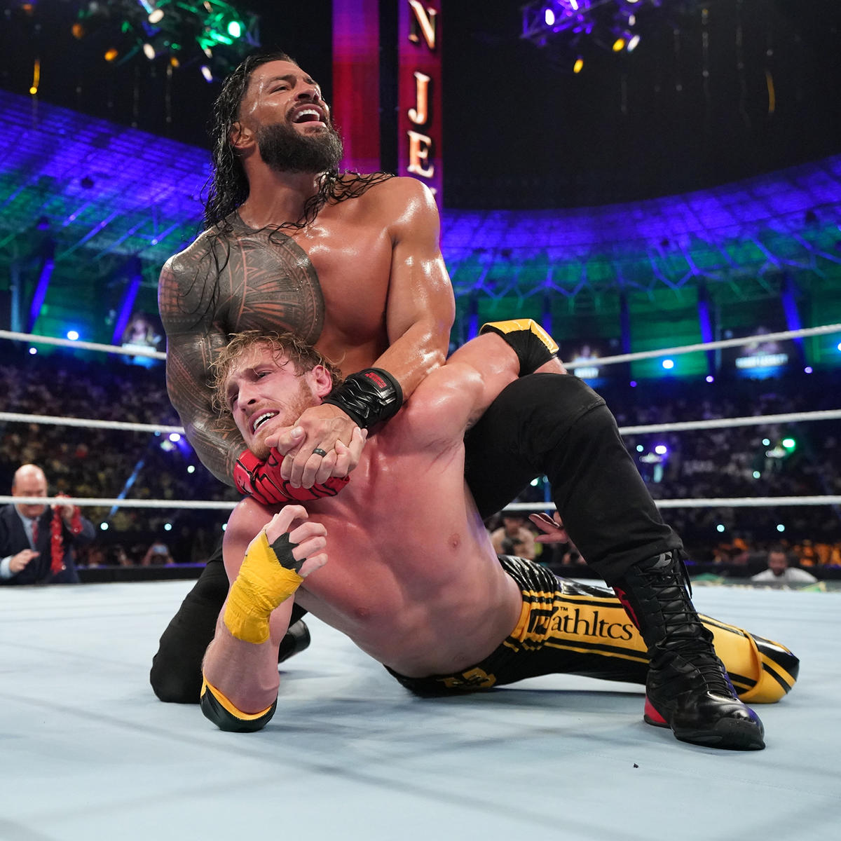 Logan Paul is already back in training, despite the horror knee injury that Roman Reigns inflicted on him as a WWE star and YouTuber