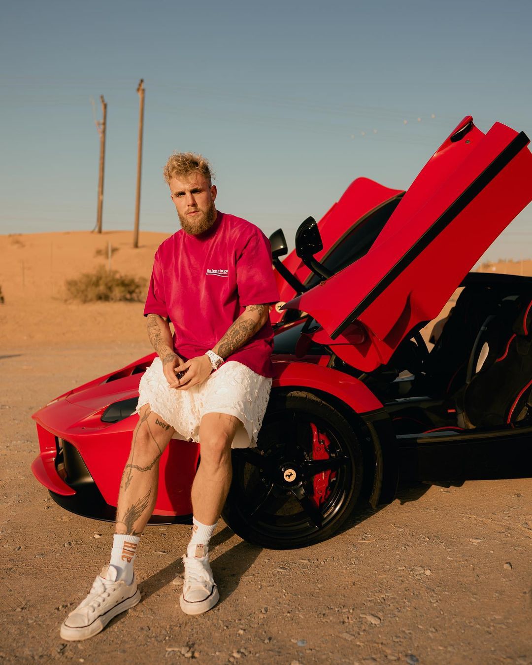 Jake Paul channeled Mike Tyson's inner Mike Tyson, posing with TIGER as he leads the YouTuber's fight against Tommy Fury.