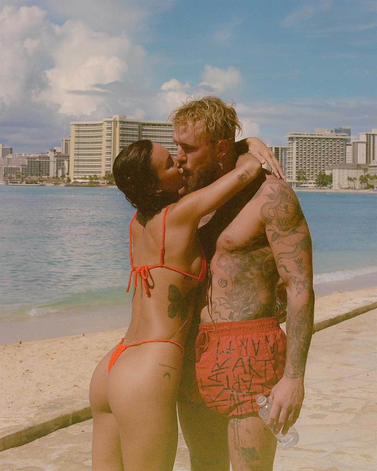 Julia Rose and Jake Paul have little to no imagination as they lounge in a waterfall pool during their Hawaii vacation.