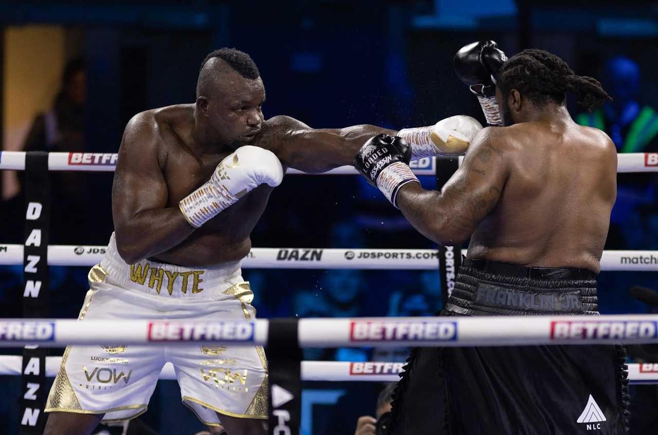 After beating Jermaine Franklin, Anthony Joshua is next in line to be Dillian Whyte's opponent.