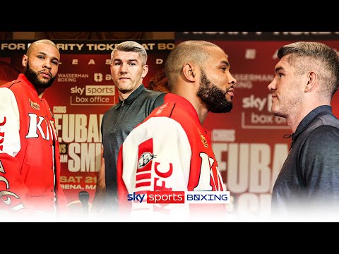 INTENSE staredown Face-to-face meeting of Chris Eubank Jr. and Liam Smith