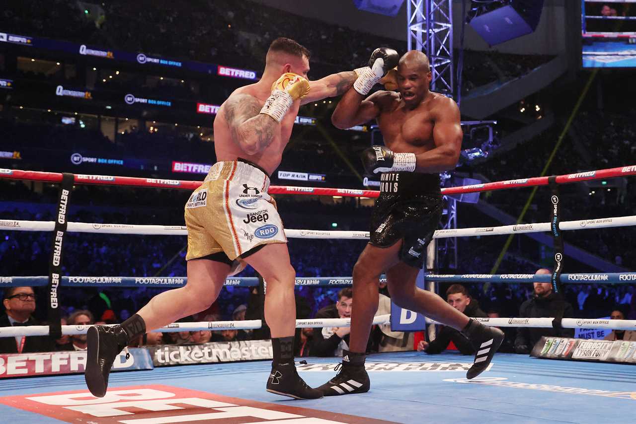 Dubois brutally knocks out Lerena in the third round. He bounces back from being floored THREE more times and having suffered a knee injury.