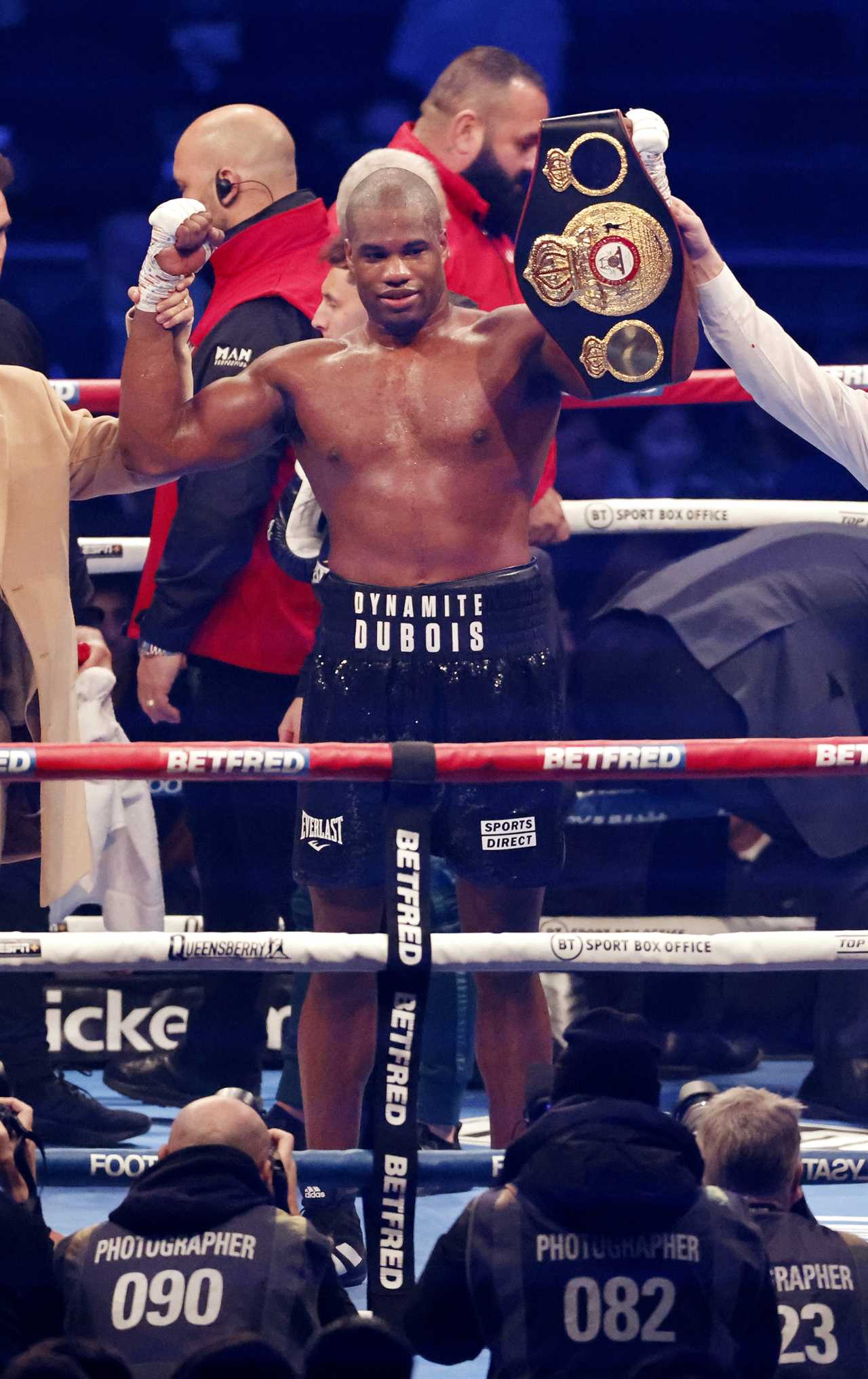 Dubois brutally knocks out Lerena in the third round. He bounces back from being floored THREE more times and having suffered a knee injury.