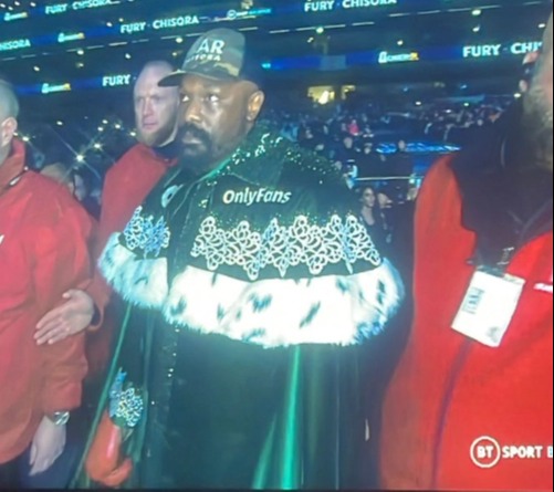 As Derek Chisora, the sponsor of Tyson Fury with OnlyFans, walks out to greet viewers, all eyes agree.