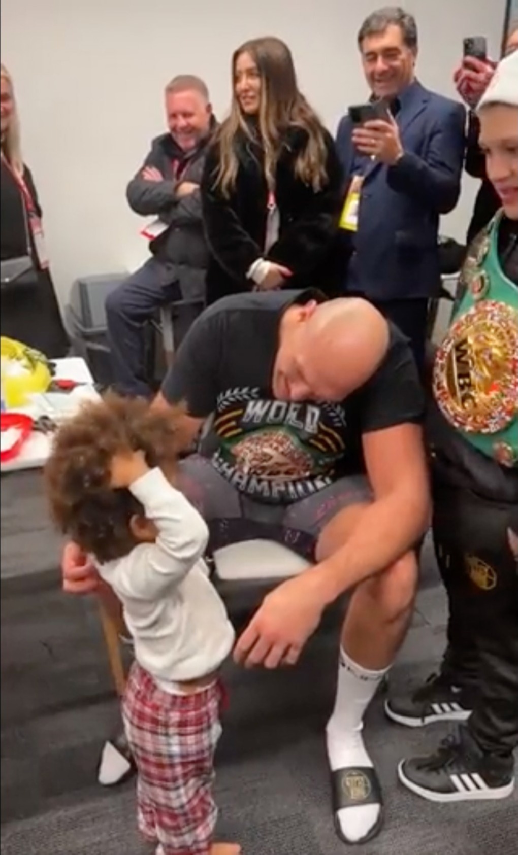 Watch the heartwarming moment Tyson Fury meets Derek Chisora to share burgers after a brutal fight