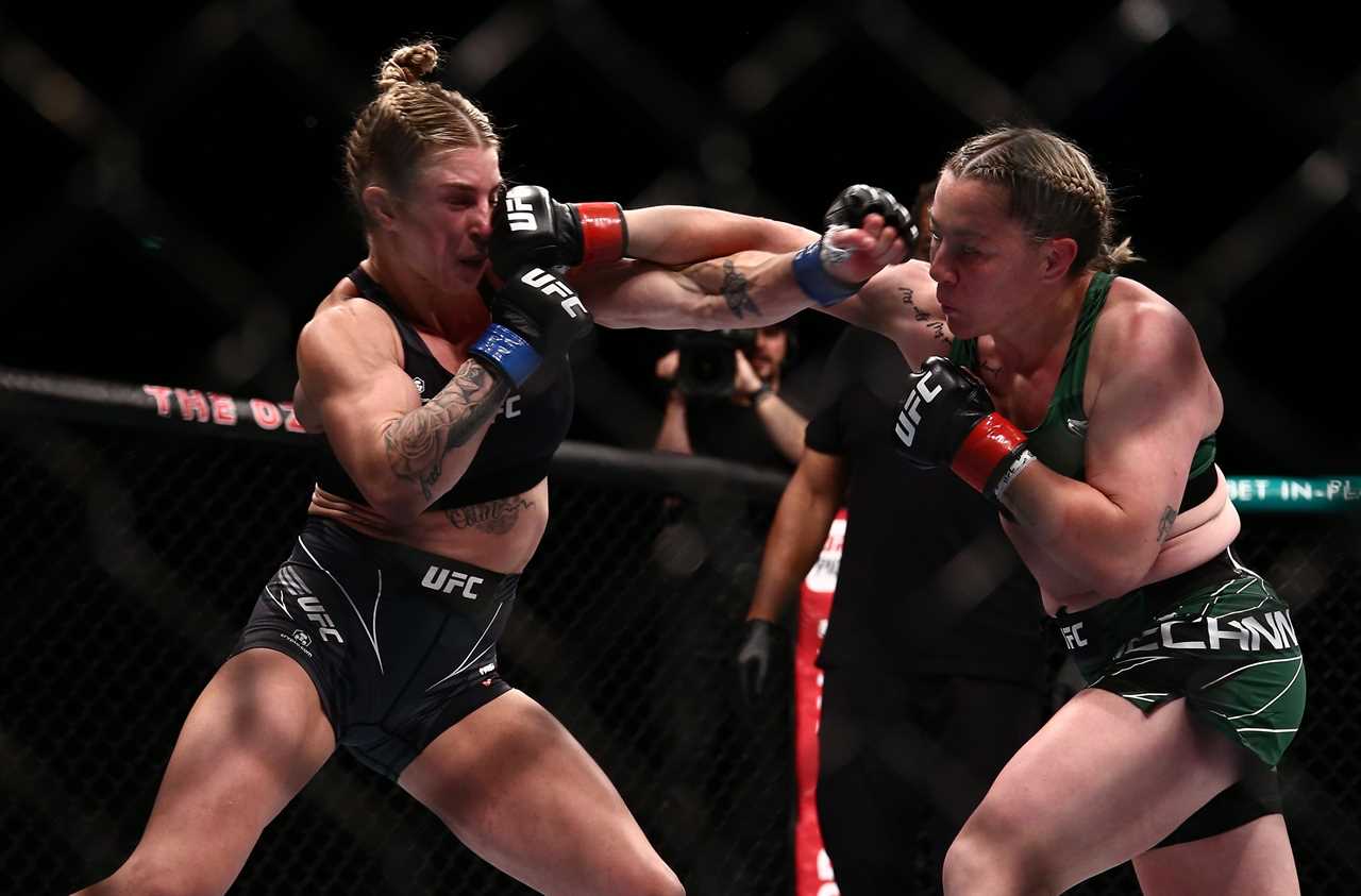 UFC and OnlyFans star Hannah Goldy slays in red lingerie as she shows off her incredible body.