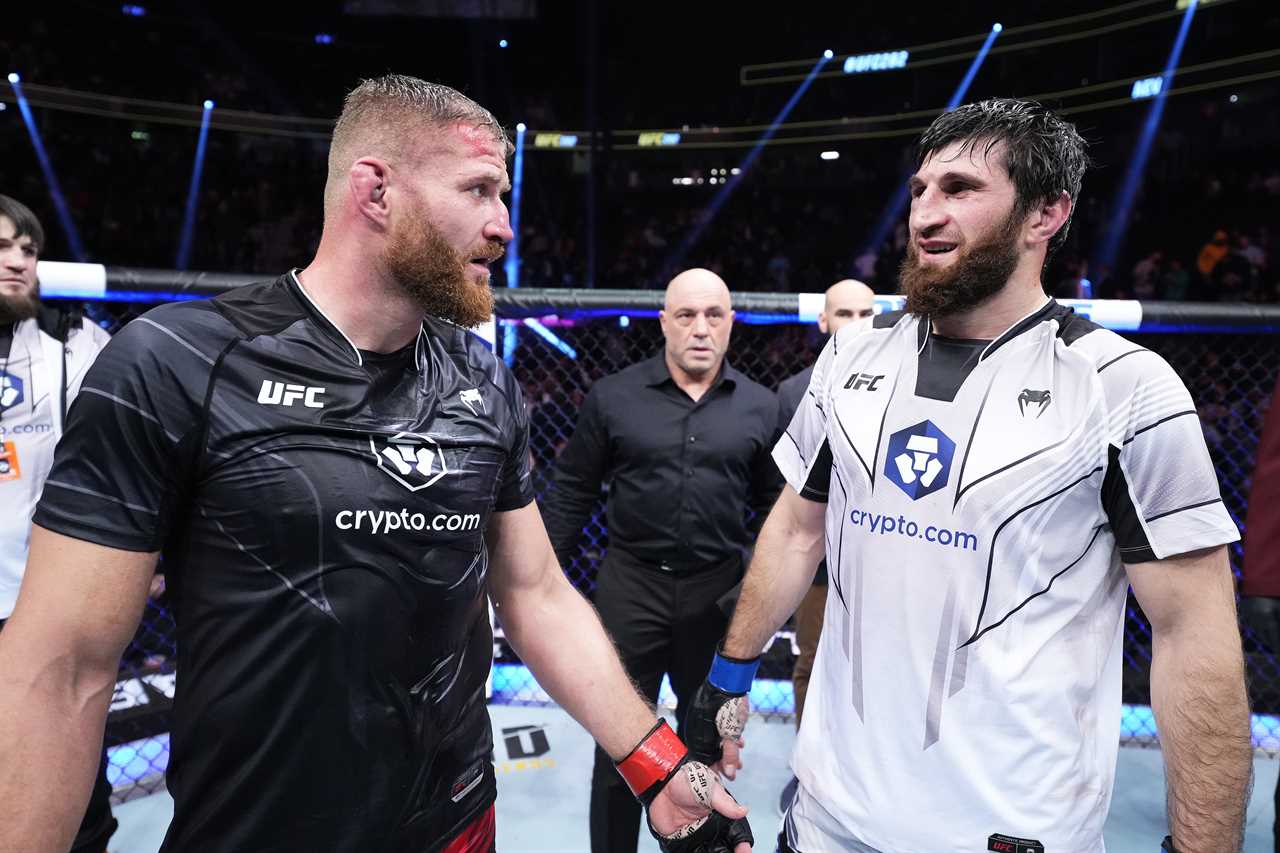 Jan Blachowicz begs referee Magomed Ankalaev to be awarded the title, after UFC 282 judges scored a controversial draw