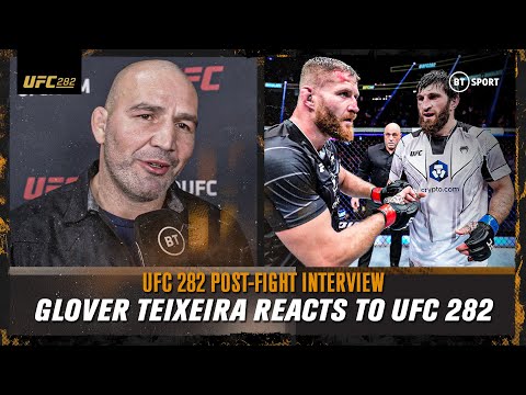 Glover Teixeira reacts at Jan Blachowicz V Magomed Ankalaev, UFC 282 Post-fight interview