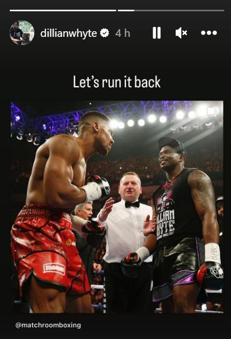 AJ's 2015 knockout win was called a 'Let's Run It Back' by Anthony Joshua. Dillian Whyte calls Anthony Joshua out for a rematch.