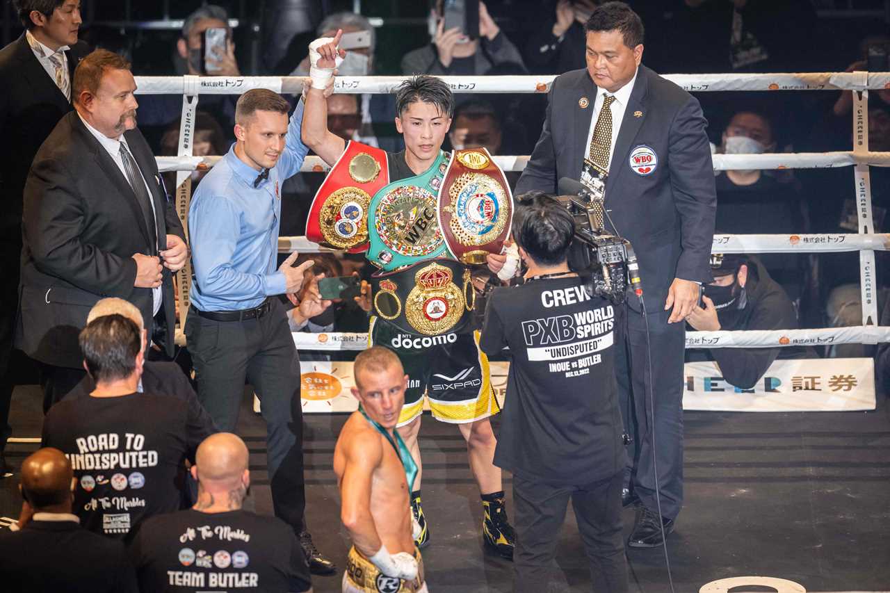 Naoya inoue smashed brave Brit Paul Butler's with the 11th roundKO. Japanese P4P star unifies bantamweight title