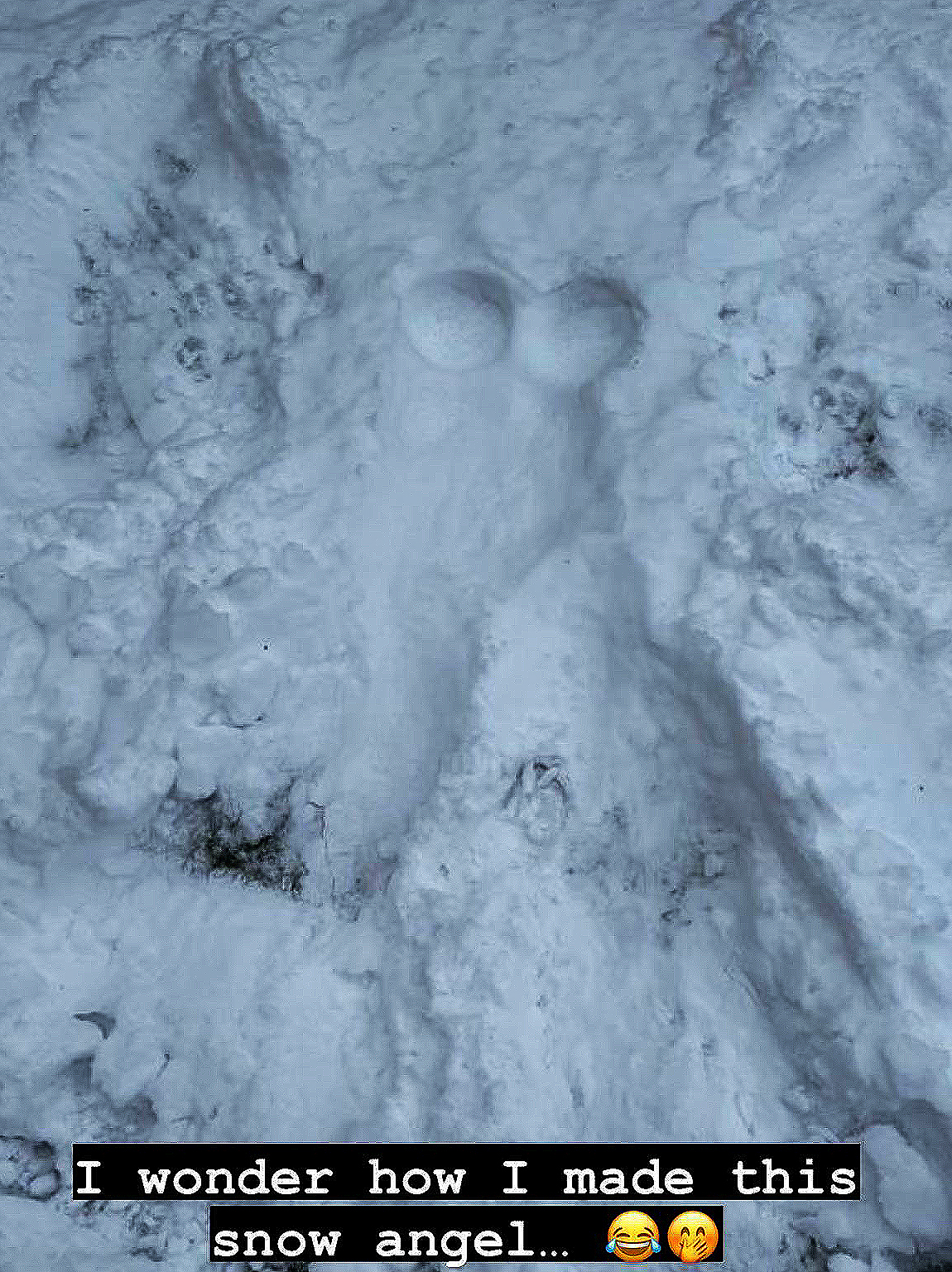 Ebanie Bridges showcasing her amazing body and shocking fans with sexy, snow angels including LOTS OF cleavage