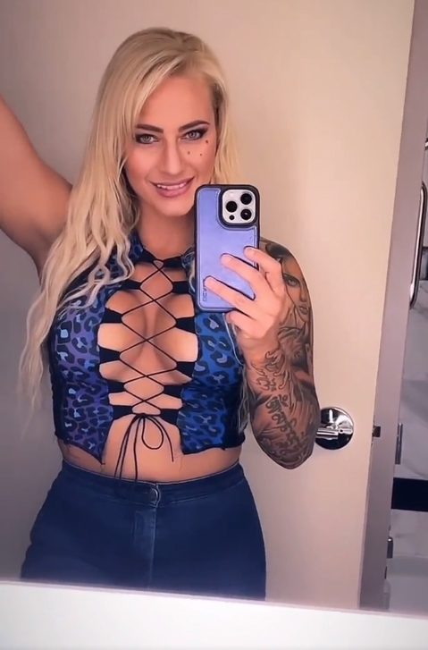 Ebanie Bridges showcasing her amazing body and shocking fans with sexy, snow angels including LOTS OF cleavage