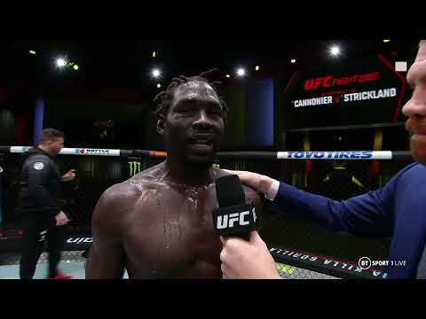 I thought it was 3 to 2. Jared Cannonier celebrates defeating Sean Strickland UFC Fight Night Vegas