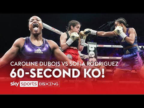 Caroline Dubois stops Sofia Rodriguez in 60 seconds