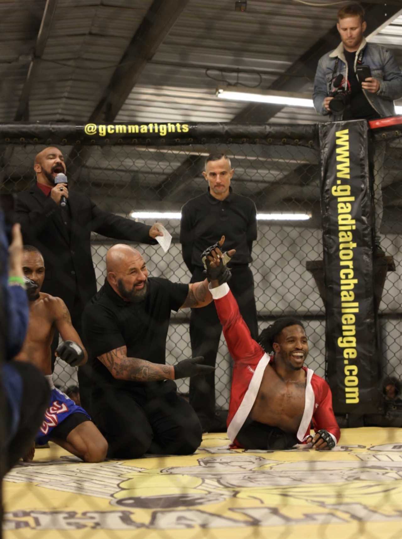 Zion Clark, a MMA fighter who was born without legs, wins his first fight after overcoming a strong opponent.
