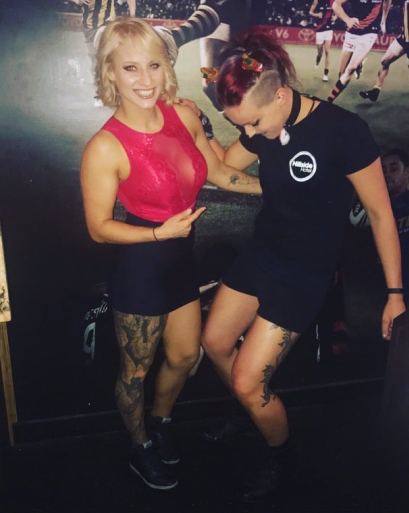 Blonde Bomber posts beautiful throwback in lacy pink top by Ebanie Bridges as Blonde Bomber celebrates Christmas'shenanigans’