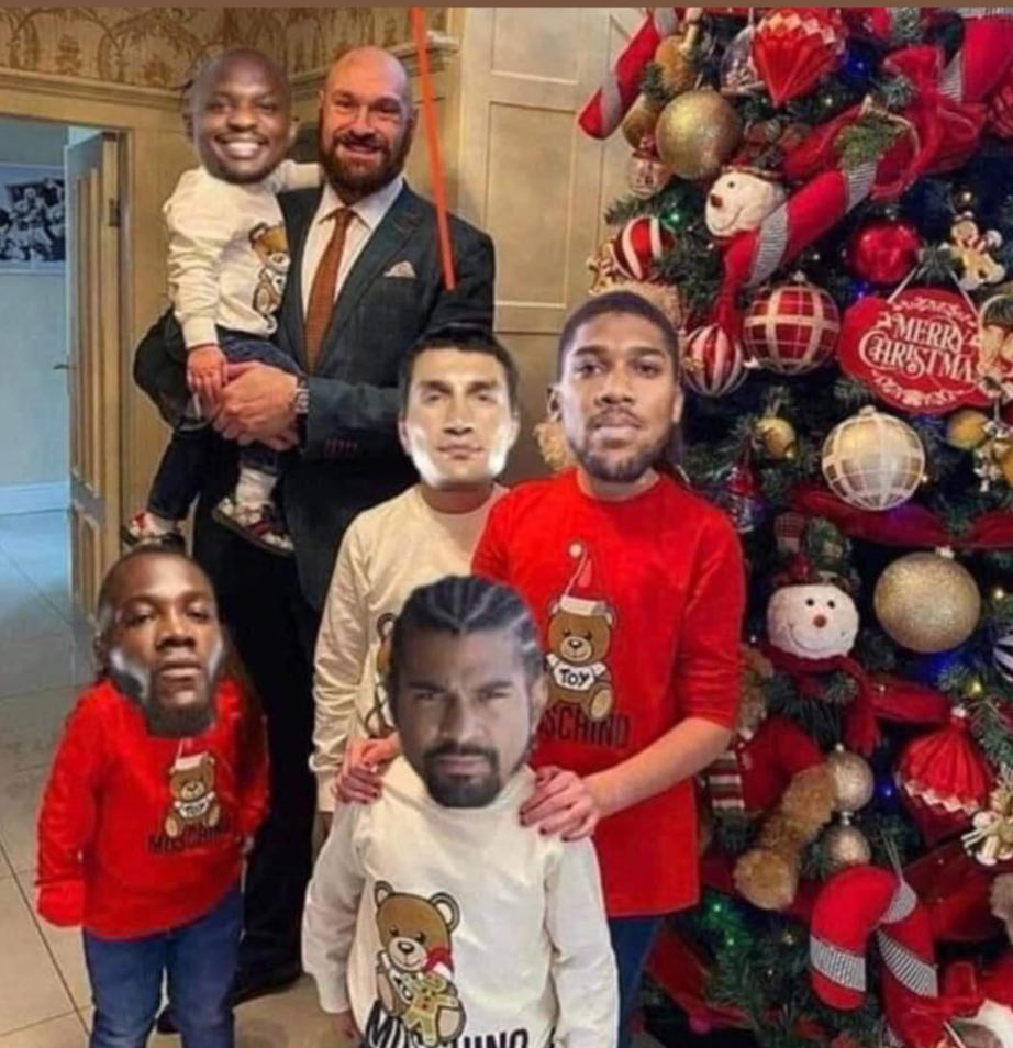 Tyson Fury leaves fans in hysterics with ‘Christmas family photo’ with ‘kids’ Joshua, Whyte, Klitschko, Wilder and Haye