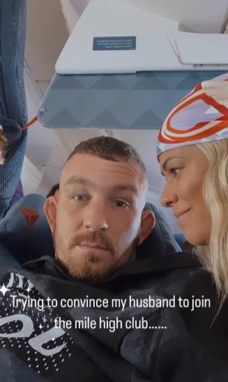 Paige VanZant tries to convince husband Austin Vanderford to join mile-high club in X-rated confession while on flight