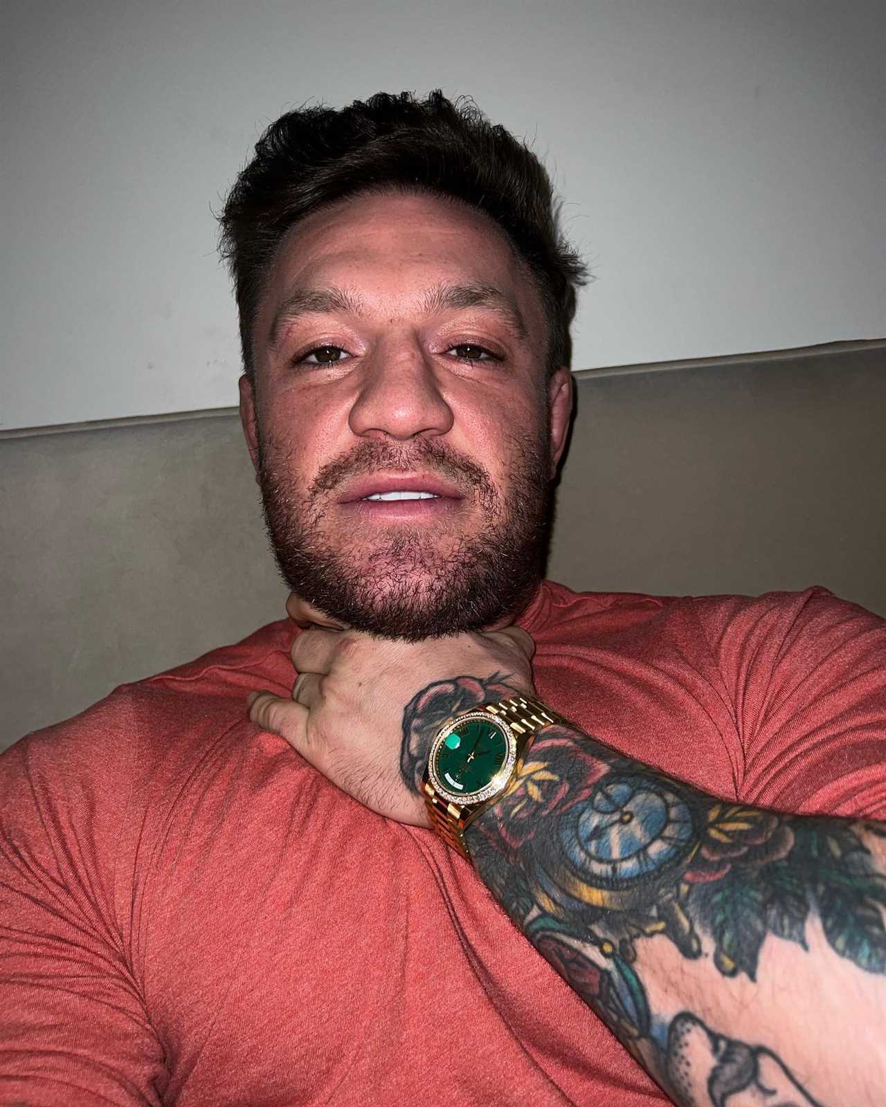 Fans are concerned about Conor McGregor, UFC star who chokes himself while showing off his PS70k Rolex at a now-deleted photo