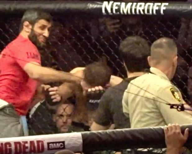 Never-before-seen footage shows Conor McGregor punching Khabib's partner in brutal post-fight brawl