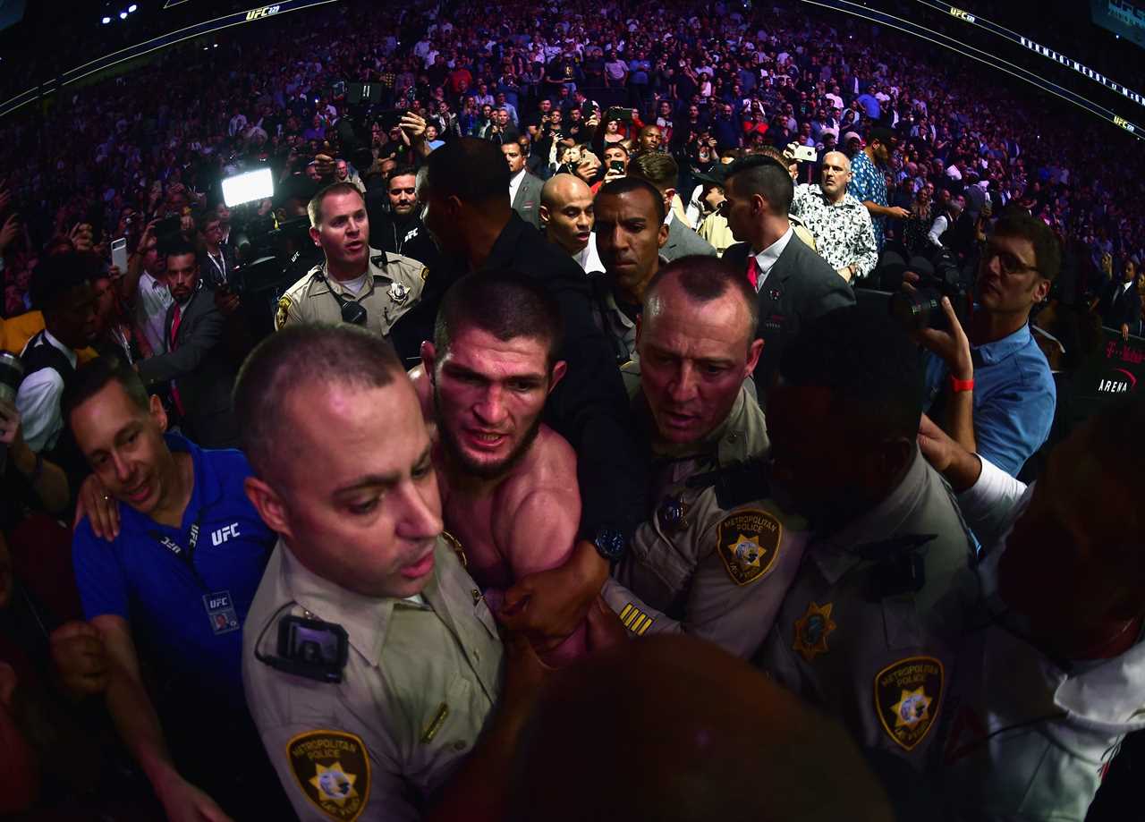 Never-before-seen footage shows Conor McGregor punching Khabib's partner in brutal post-fight brawl