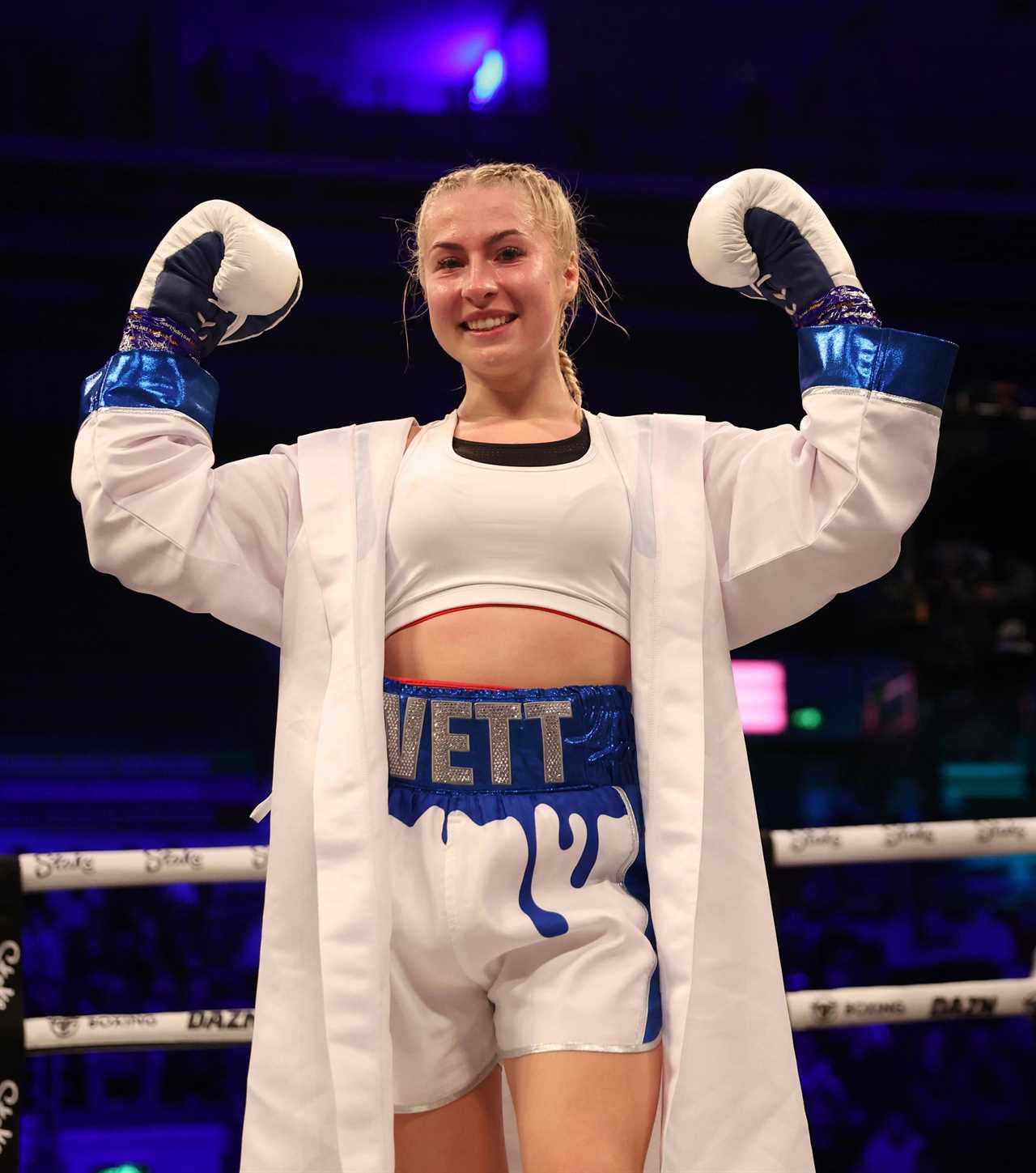 Elle Brooke jokes that Ebanie Bridges 'loves touching its bum', as behind-the scenes footage of her boxing victory emerges