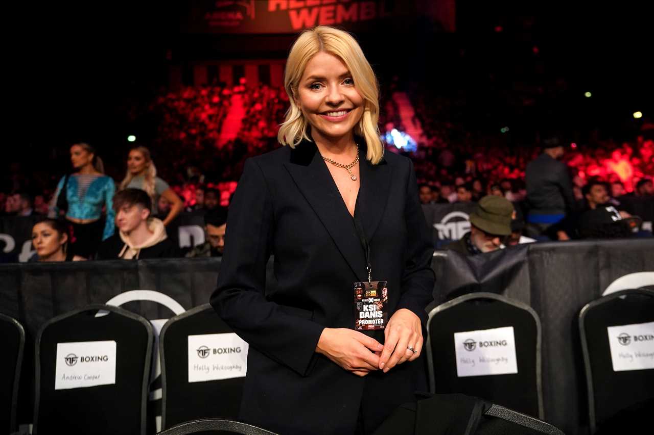 Holly Willoughby invites Emma Bunton, Spice Girl from Spice Girls Boxing, to fight in the next Misfits boxing bout as she amazes fans at KSI