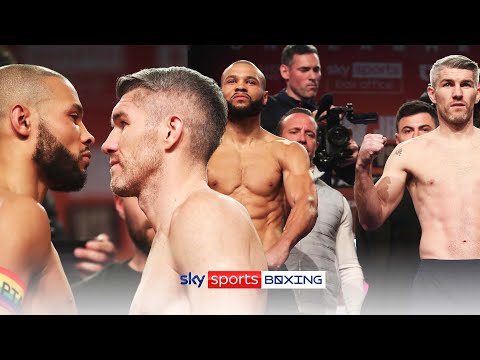 INTENSE MINUTE FACEOFF Chris Eubank Jr. vs Liam Smith Manchester weight-in