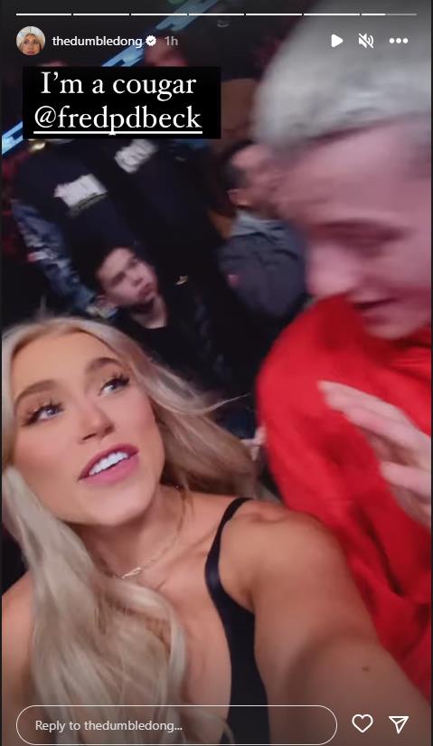 Elle Brooke is a cougar and Elle Brooke looks stunning in a black slinky dress that shows off her cleavage at the Chris Eubank Jr fight