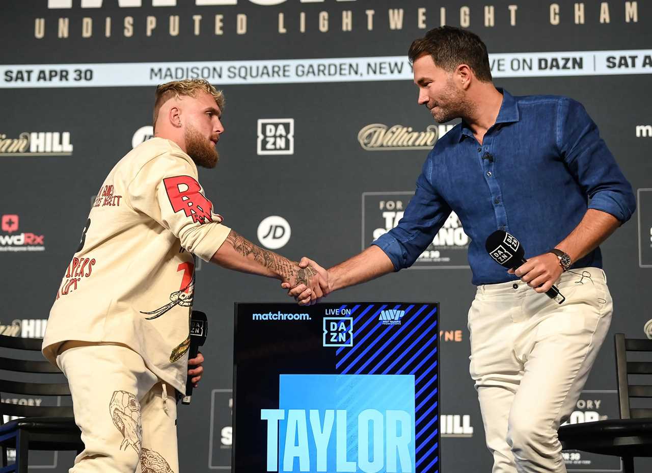 Eddie Hearn announces his prediction for Jake Paul's fight against Tommy Fury.