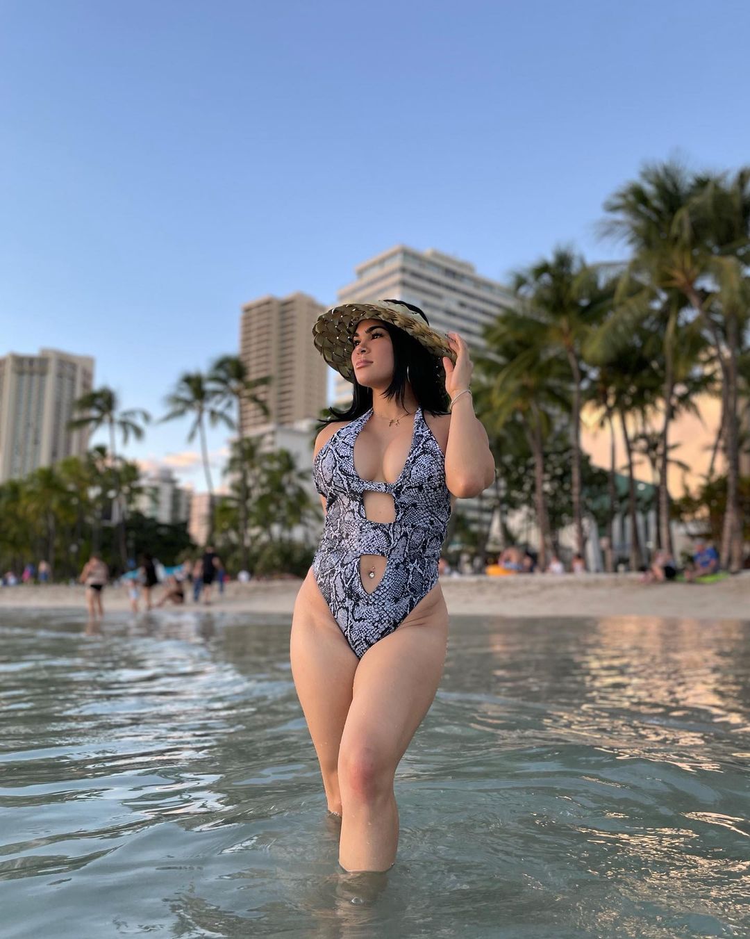 Busty OnlyFans, ex-UFC star Rachael Osovich sends fans wild with Paige VanZant rival stuns wearing barely-there onepiece