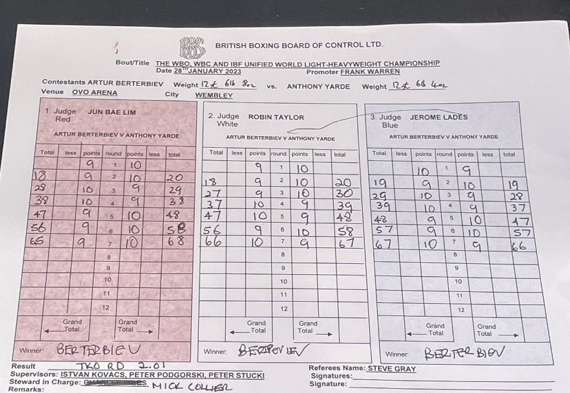 Artur Beterbiev and Anthony Yarde: Brit's heartbreaking new loss revealed by judges scorecards at the time of stoppage