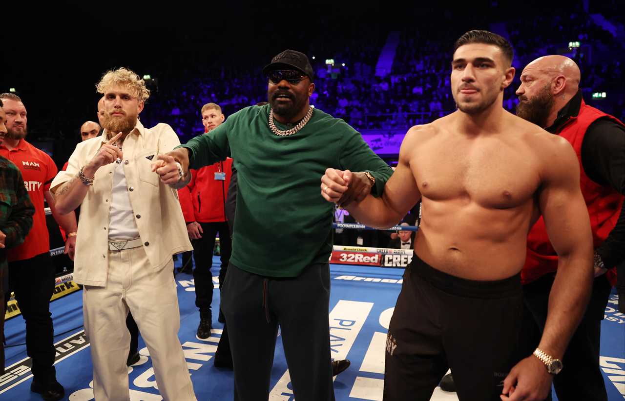 Topless Tommy Fury and Jake Paul are thrown out in a fiery exchange, as bitter boxing rivals meet for the first time.