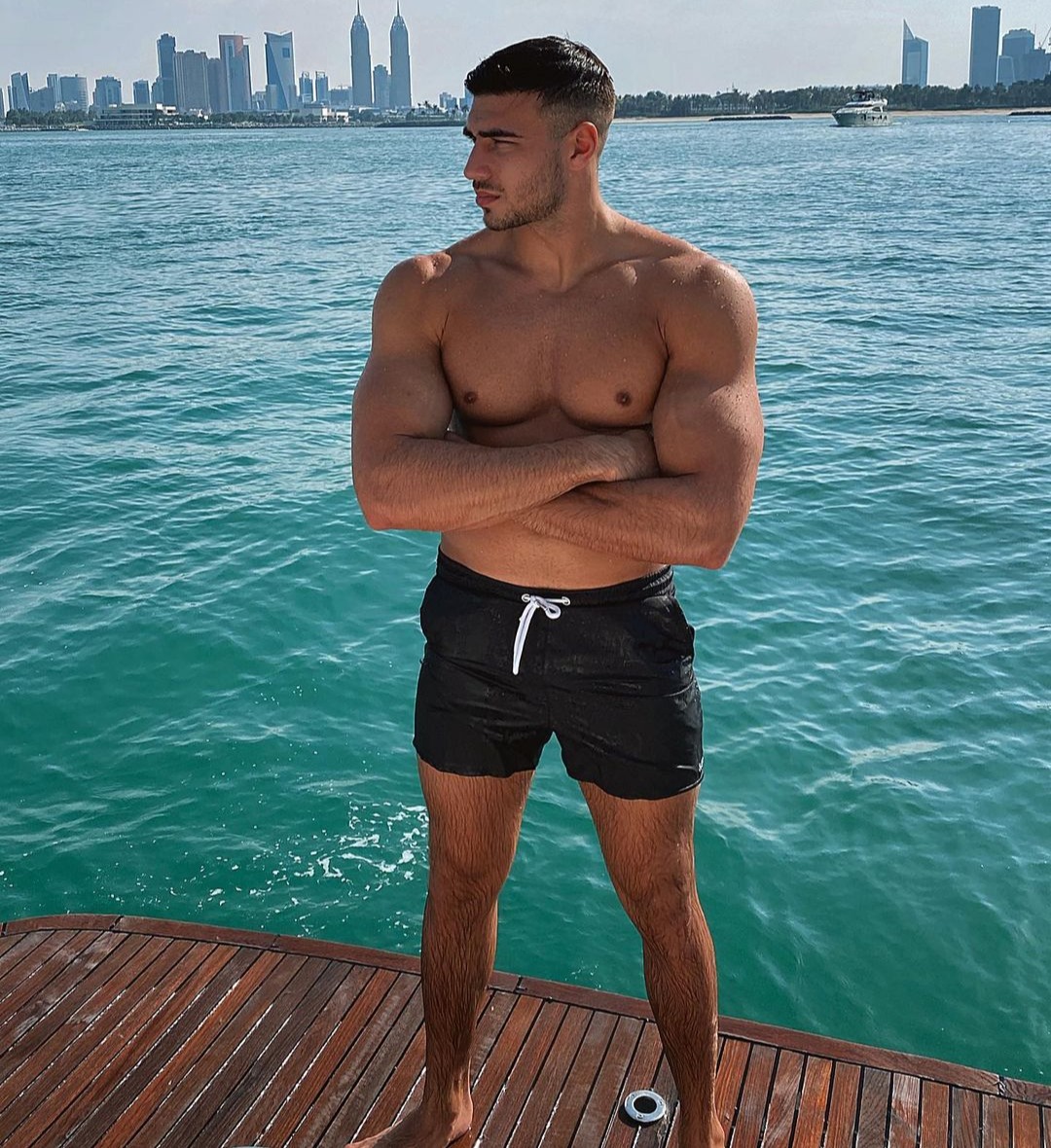 Tommy Fury, a skinny teenager next to Eddie Hall, is unrecognizable as Tommy Fury before he went on Love Island and became a pro boxer.
