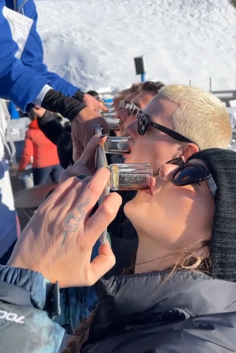 Elle Brooke and her friends go on an amazing Alps trip. They party in the mountains, and they also do shots from a SKI.