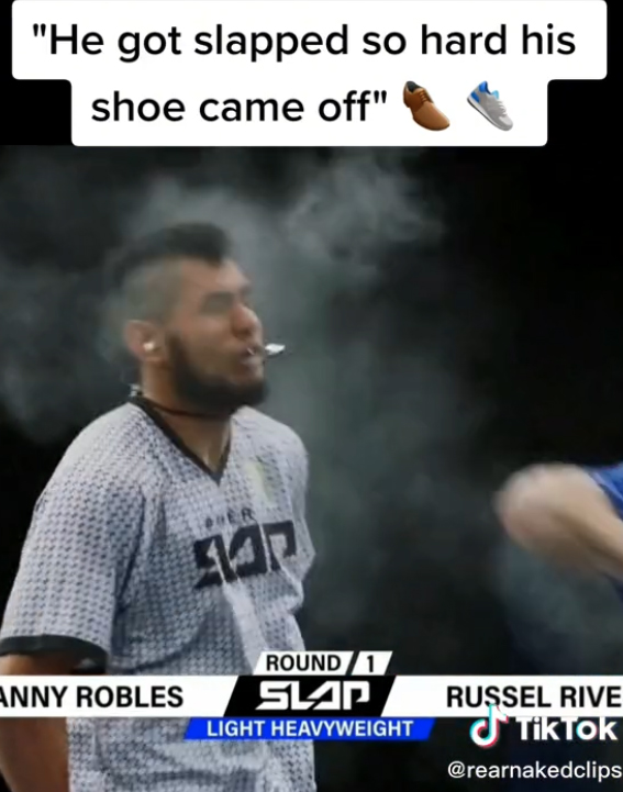 Dana White is shocked when a competitor gets so rough that his shoe falls off.