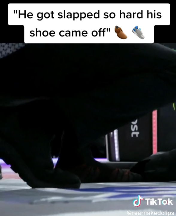 Dana White is shocked when a competitor gets so rough that his shoe falls off.