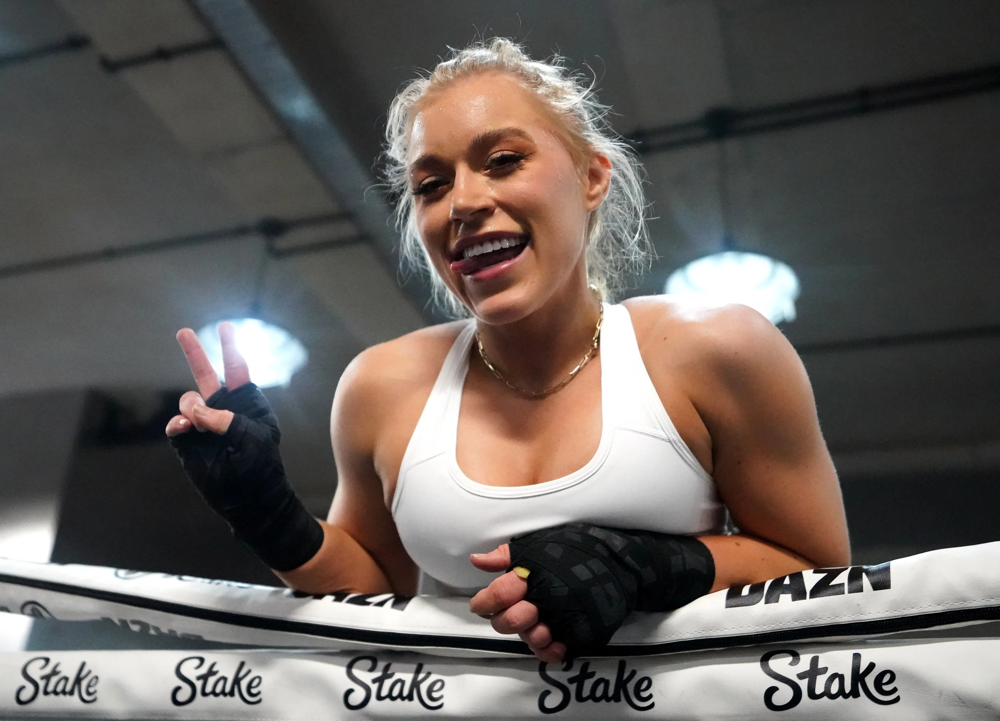 Elle Brooke, a model and boxer for OnlyFans, teases a sensational tag team match with her best friend Ebanie Bridges