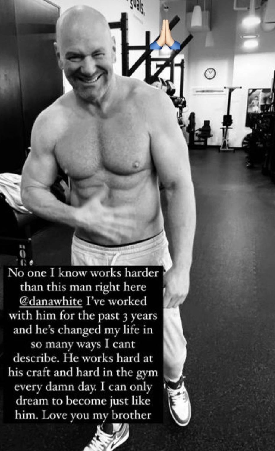 UFC fighter Dana White displays a remarkable transformation of his body over three years after being told that he only had ten more years to live.