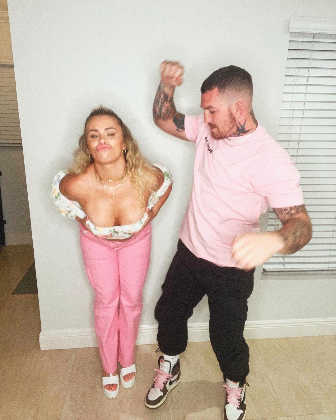 Paige VanZant nearly spills out of her top in a risky Instagram photo as she flaunts the cleavage of ex-UFC star.