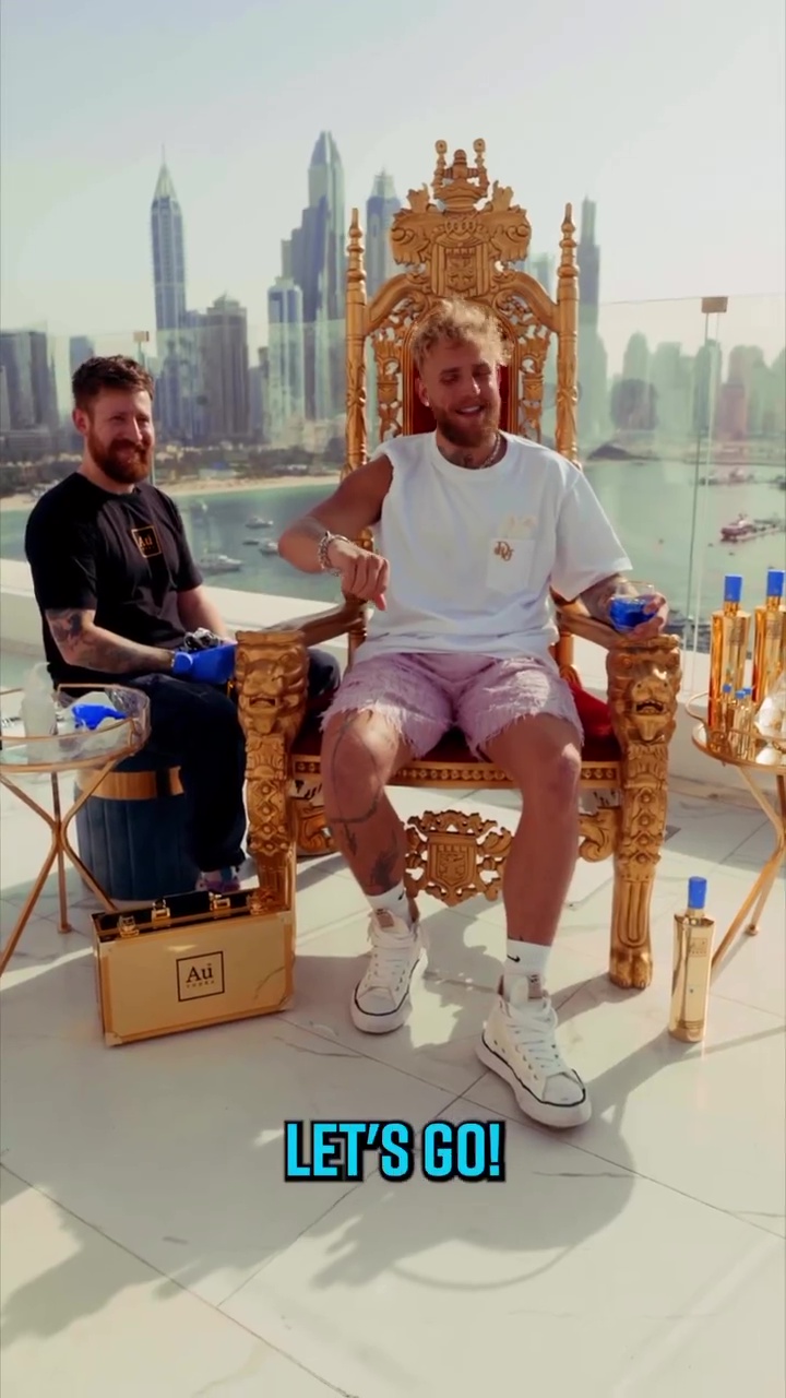 Jake Paul has VODKA tattooed on his arm by DJ Charlie Sloth, after a $250,000 bet. This is ahead of Tommy Fury fight