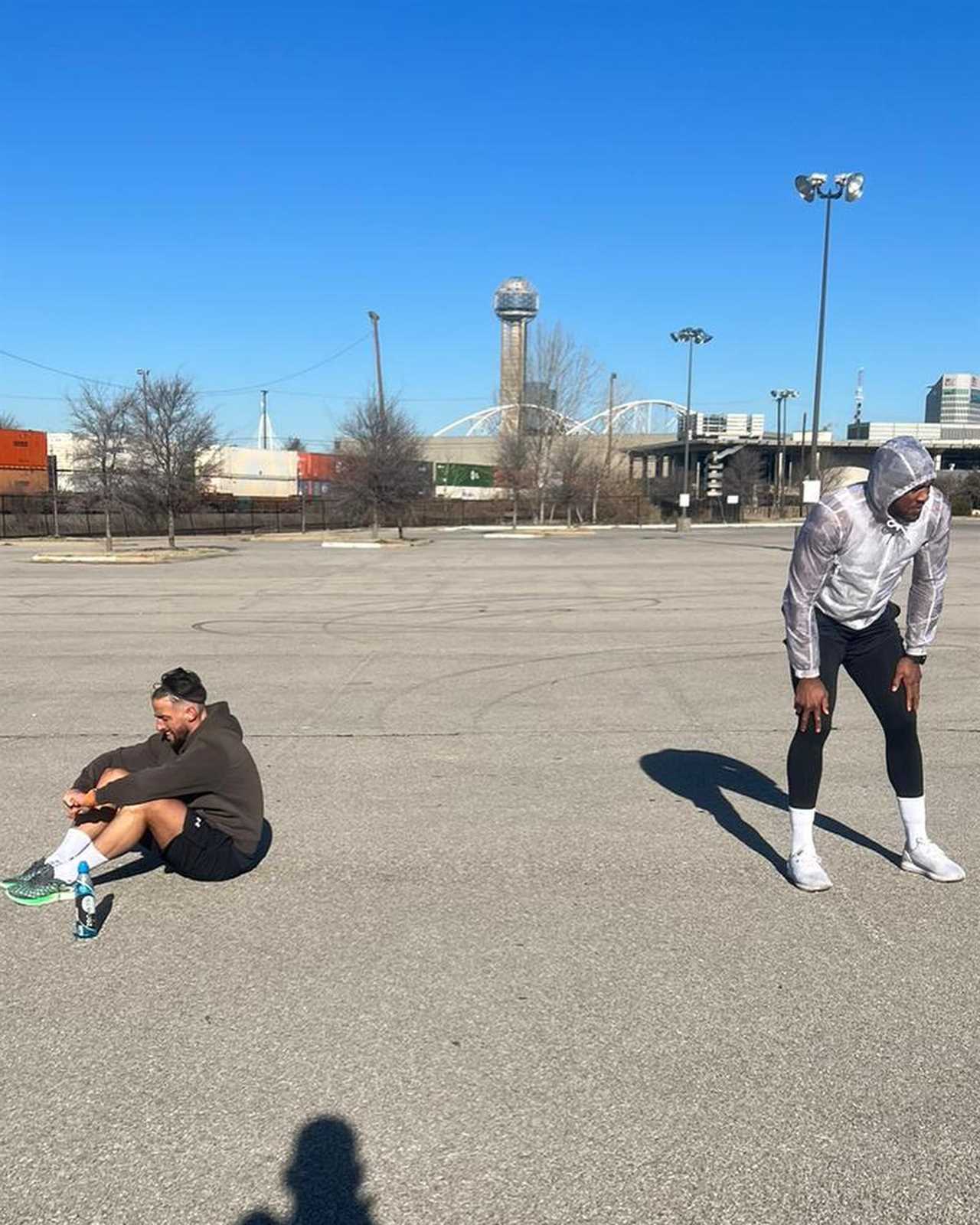 Anthony Joshua's Dallas training camp, which includes a brutal workout and a new gym, is for Jermaine Franklin.