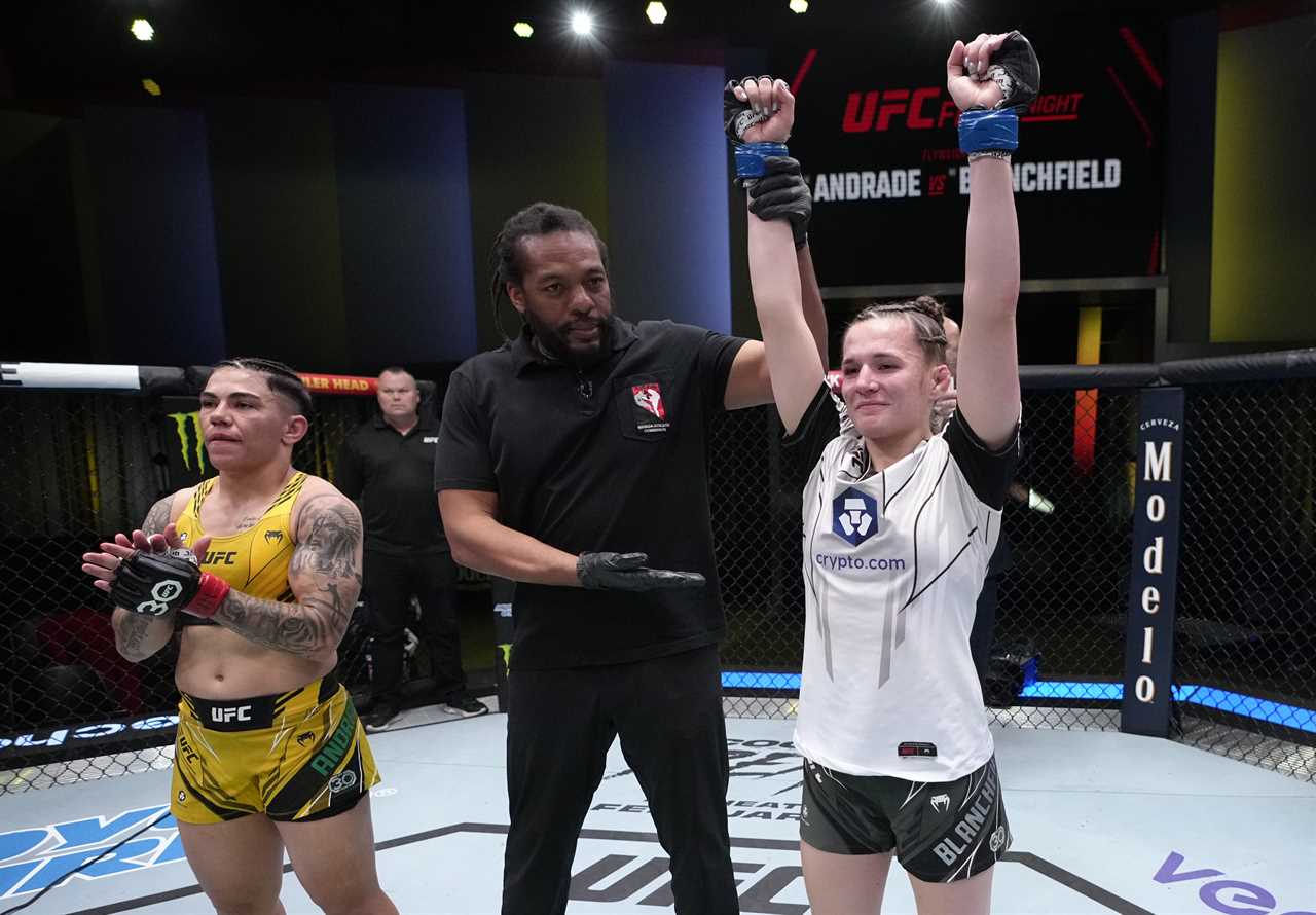 UFC star Jessica Andrade reveals that Erin Blanchfield's loss to UFC is due to a wardrobe error.